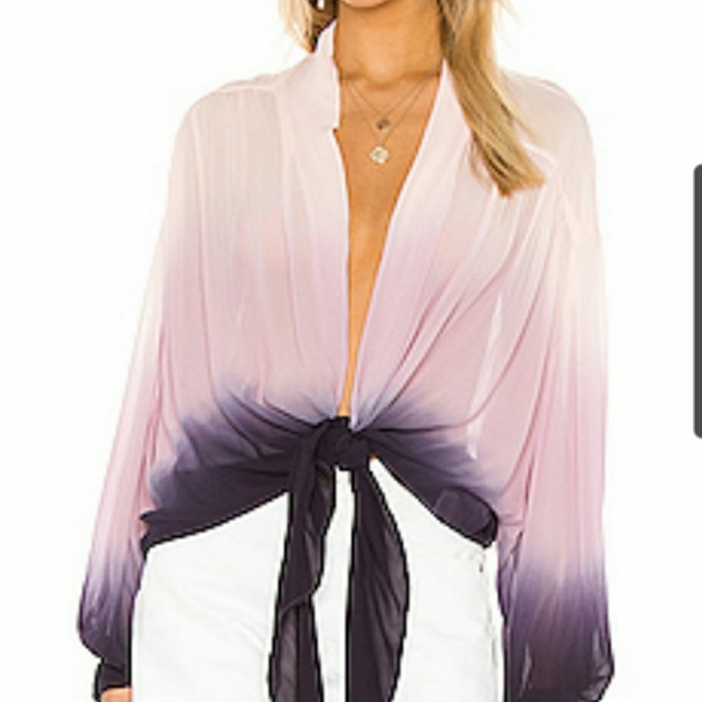 Young Fabulous & Broke Tie Front Top